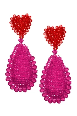 Sachin & Babi Adeline Earrings - Faceted Beads Ruby/Raspberry Best