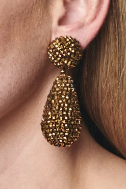 Sachin & Babi Alena Earrings -  Metallic Faceted Beads Rust Gold Cheap