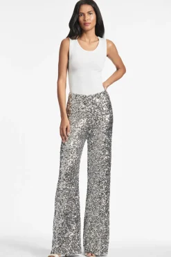 Sachin & Babi Alli Pant - Silver Sequins Flash Sale