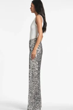 Sachin & Babi Alli Pant - Silver Sequins Flash Sale