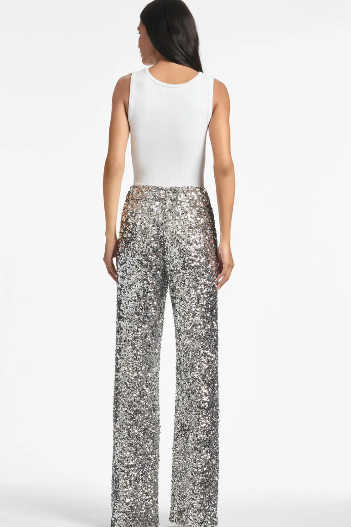Sachin & Babi Alli Pant - Silver Sequins Flash Sale
