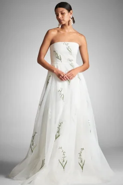 Sachin & Babi Anais Gown - White/Embroidered Floral White/Embroidered Floral Discount