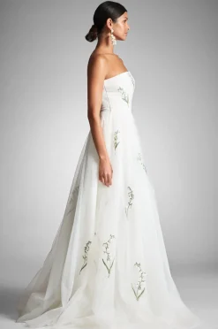 Sachin & Babi Anais Gown - White/Embroidered Floral White/Embroidered Floral Discount