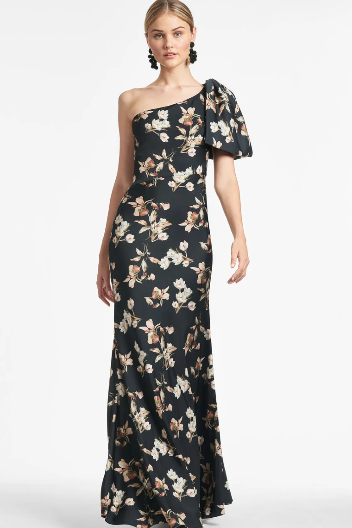 Sachin & Babi Aubrey Gown - Black Venetia Petal Sale