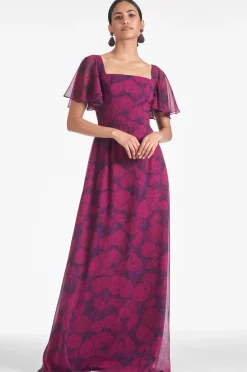 Sachin & Babi Aurora Gown - Magenta Bloom Sale
