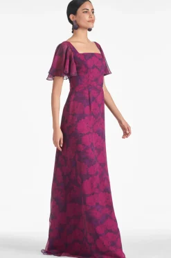 Sachin & Babi Aurora Gown - Magenta Bloom Sale