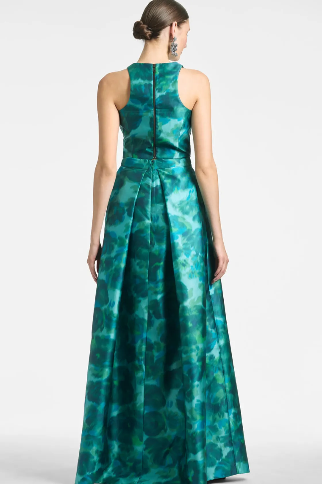 Sachin & Babi Ava Skirt - Emerald Watercolor Floral New