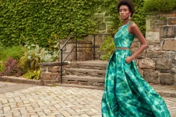 Sachin & Babi Ava Skirt - Emerald Watercolor Floral New