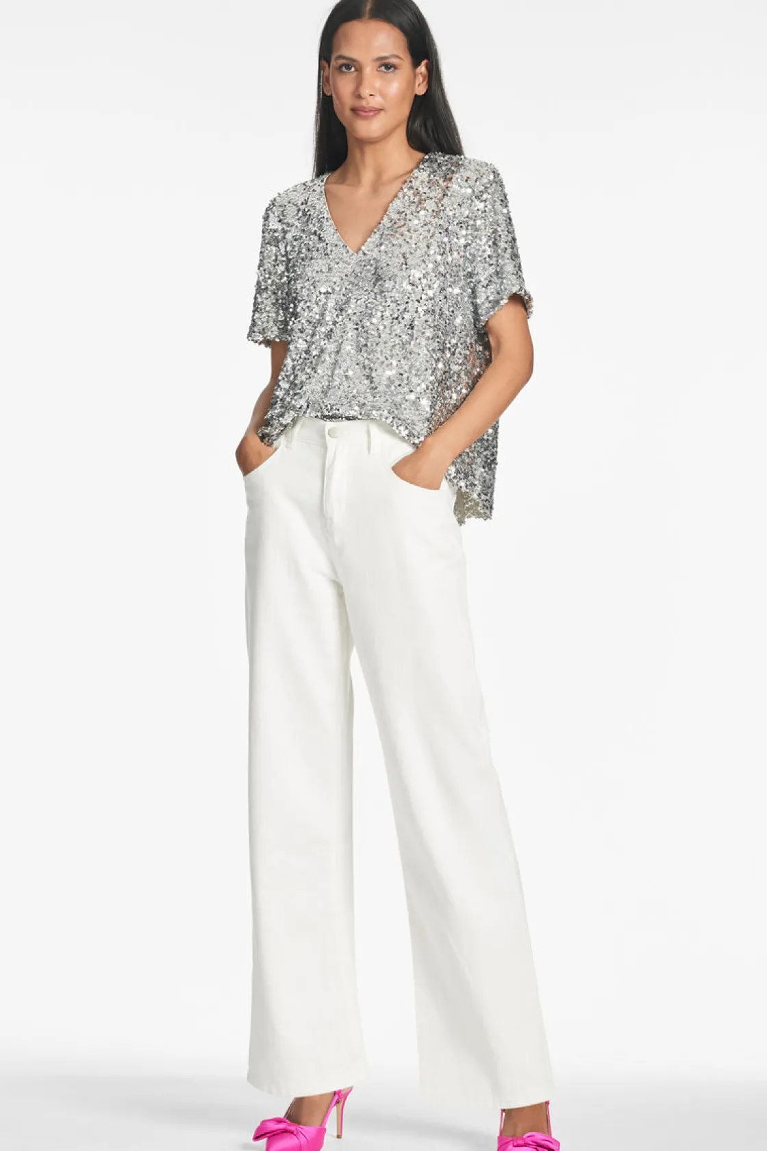 Sachin & Babi Bette Top - Silver Hot