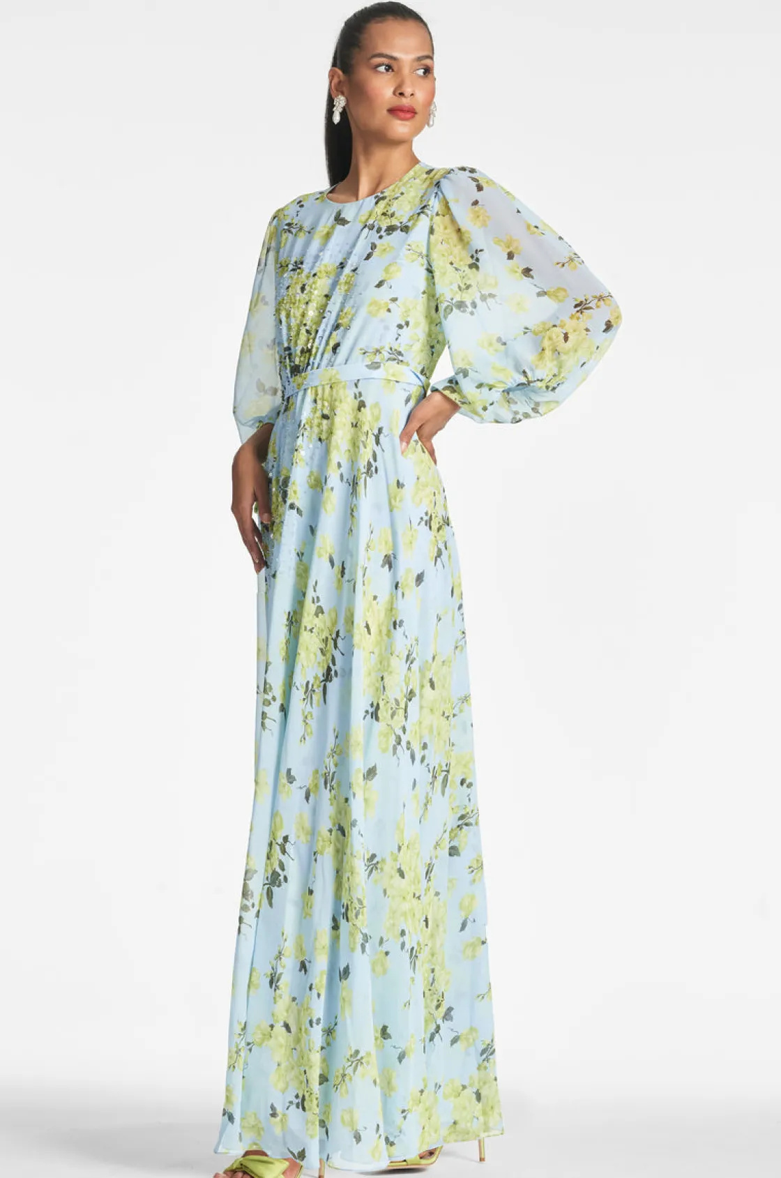 Sachin & Babi Bianca Gown - Sky Citrine Floral Online