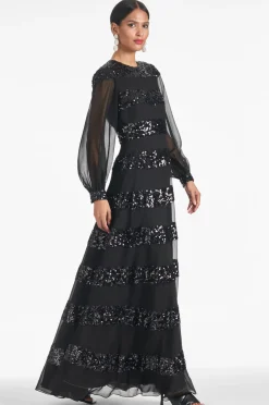 Sachin & Babi Brenda Gown - Black Clearance