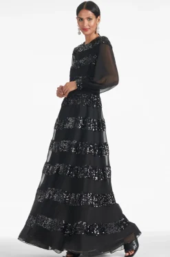 Sachin & Babi Brenda Gown - Black Clearance