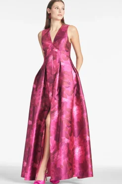Sachin & Babi Brooke Gown - Magenta Bella Bouquet Fashion