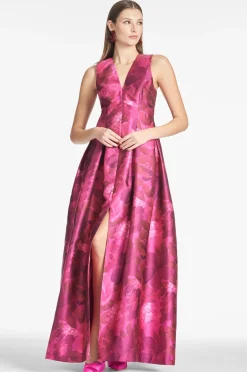 Sachin & Babi Brooke Gown - Magenta Bella Bouquet Fashion