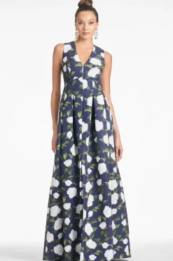 Sachin & Babi Brooke Gown - Navy/Ivory Moonlit Garden Navy/Ivory Moonlit Garden Cheap