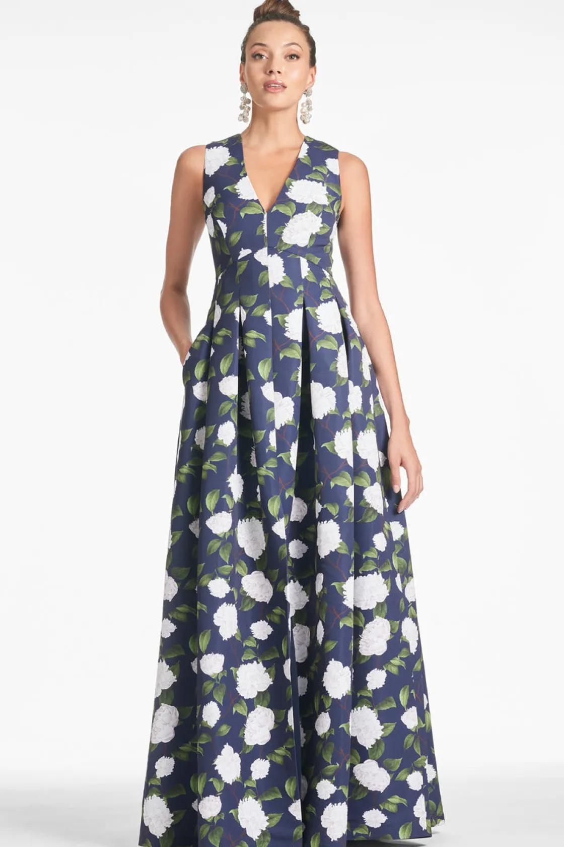 Sachin & Babi Brooke Gown - Navy/Ivory Moonlit Garden Navy/Ivory Moonlit Garden Cheap