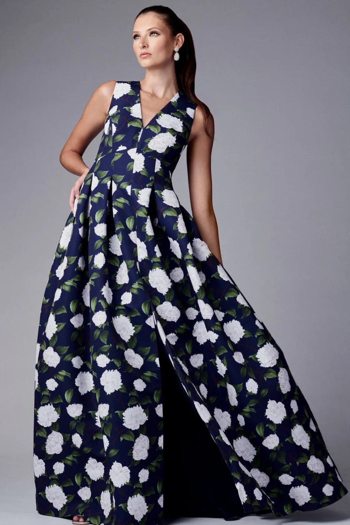 Sachin & Babi Brooke Gown - Navy/Ivory Moonlit Garden Navy/Ivory Moonlit Garden Cheap