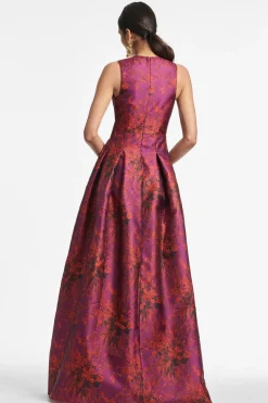 Sachin & Babi Brooke Gown - Raspberry Bouquet Multi Flash Sale