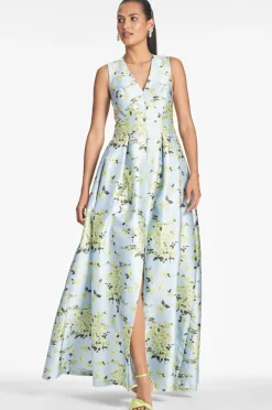 Sachin & Babi Brooke Gown - Sky Citrine Floral Cheap