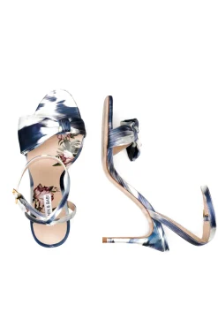 Sachin & Babi Chelsea Obi-Bow Open Toe - Blue Ikat Floral Hot