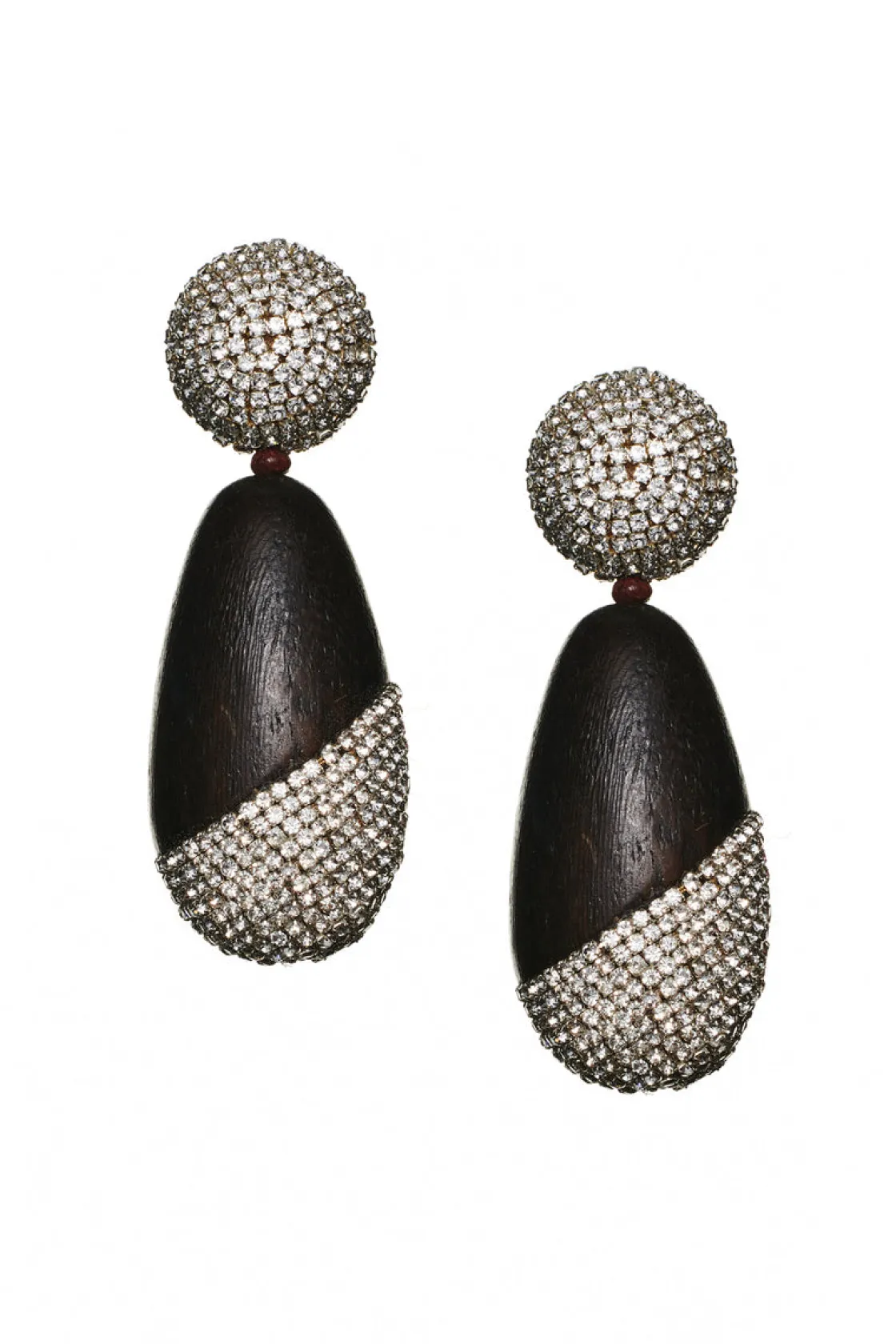 Sachin & Babi Christina Earrings - Wood / Crystals Panto Wood & Amber Flash Sale