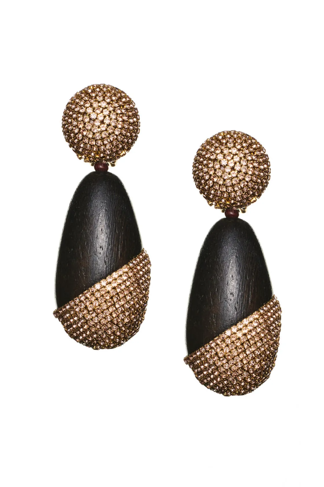 Sachin & Babi Christina Earrings - Wood / Crystals Panto Wood & Amber Flash Sale