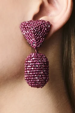 Sachin & Babi Chrystie Earrings - Metallic Faceted Beads Metallic Magenta Hot