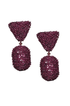 Sachin & Babi Chrystie Earrings - Metallic Faceted Beads Metallic Magenta Hot