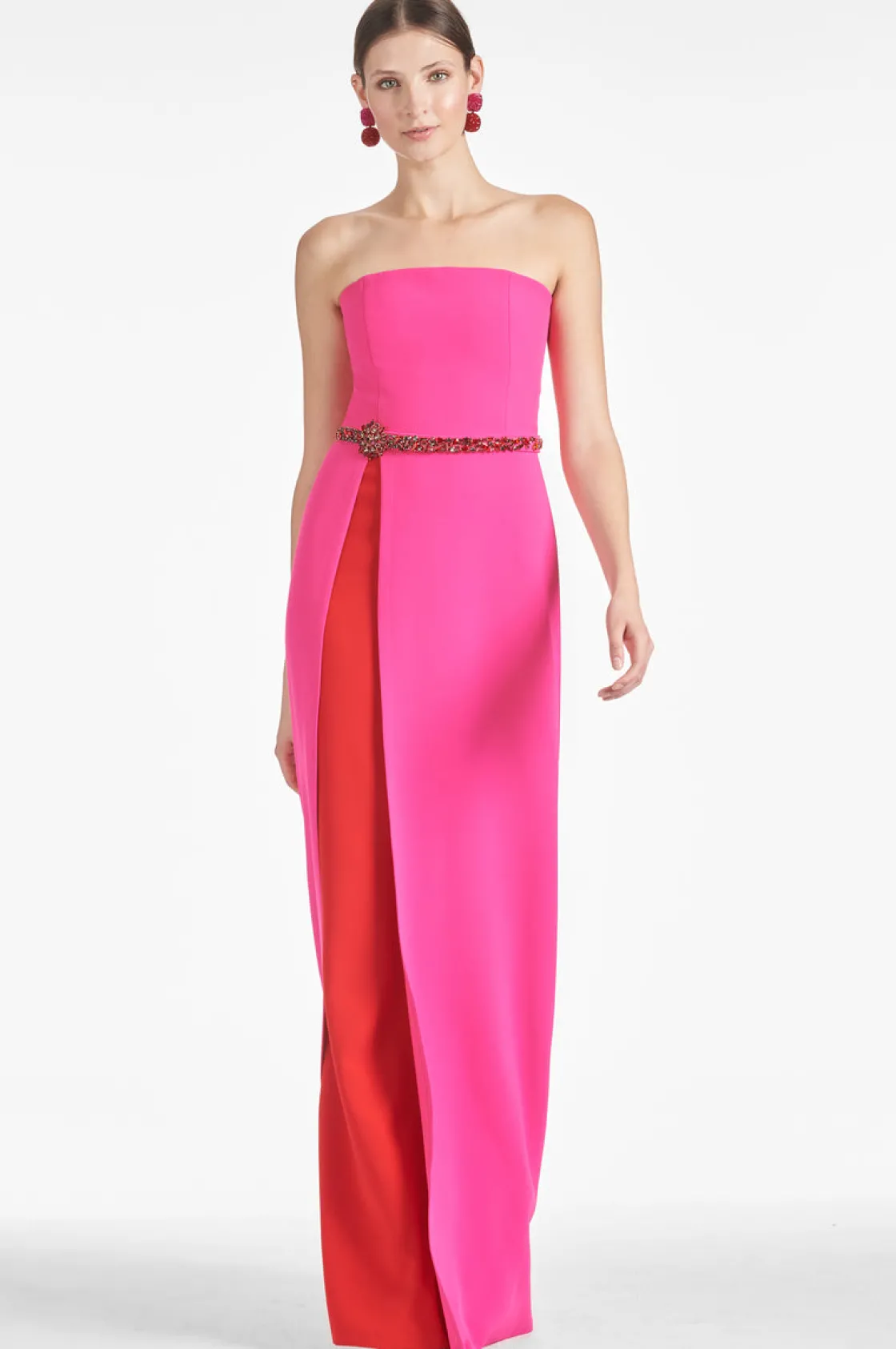 Sachin & Babi Daniella Gown - Electric Pink/Red Electric Pink/Red Best Sale