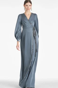 Sachin & Babi Dorthea Gown - Gunmetal Flash Sale
