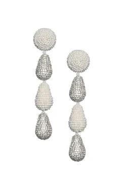 Sachin & Babi Eliza Earrings - Smooth Beads / Crystals Ivory / Clear Cheap