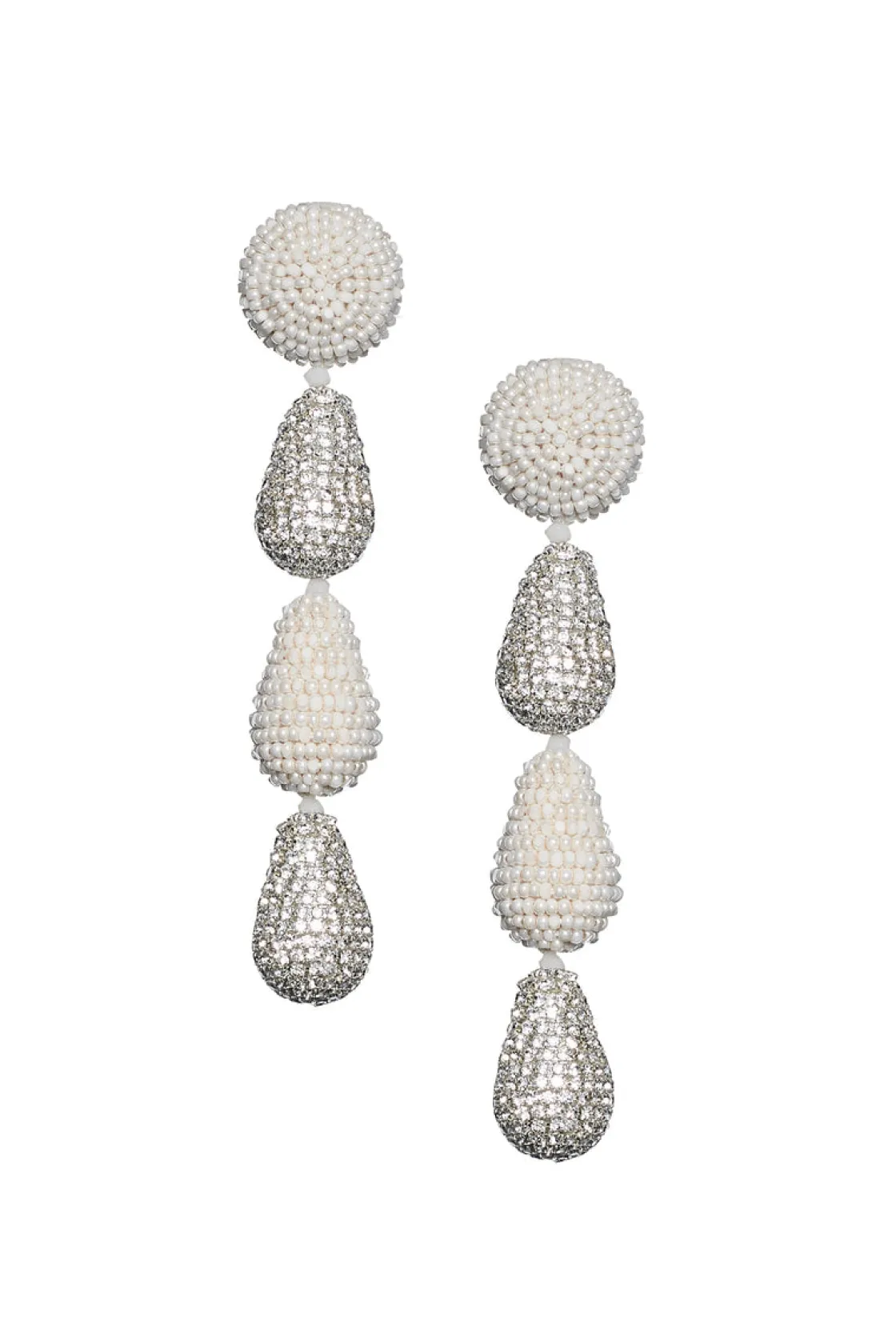 Sachin & Babi Eliza Earrings - Smooth Beads / Crystals Ivory / Clear Cheap