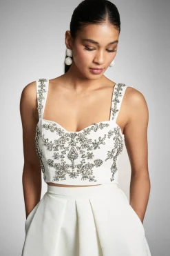 Sachin & Babi Embellished Darcy Top - Ivory Store