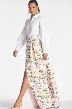 Sachin & Babi Florence Gown - White/Pink Lemonade Bouquet White/Pink Lemonade Bouquet Cheap
