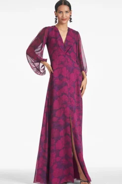 Sachin & Babi Jenny Gown - Magenta Bloom Discount