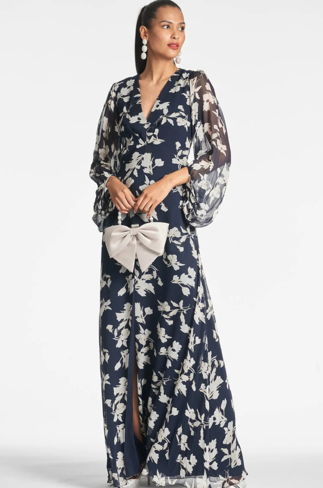Sachin & Babi Jenny Gown - Navy Venetia Petal Discount