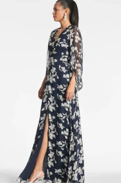 Sachin & Babi Jenny Gown - Navy Venetia Petal Discount
