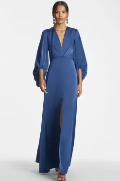Sachin & Babi Jenny Gown - Washed Indigo Cheap