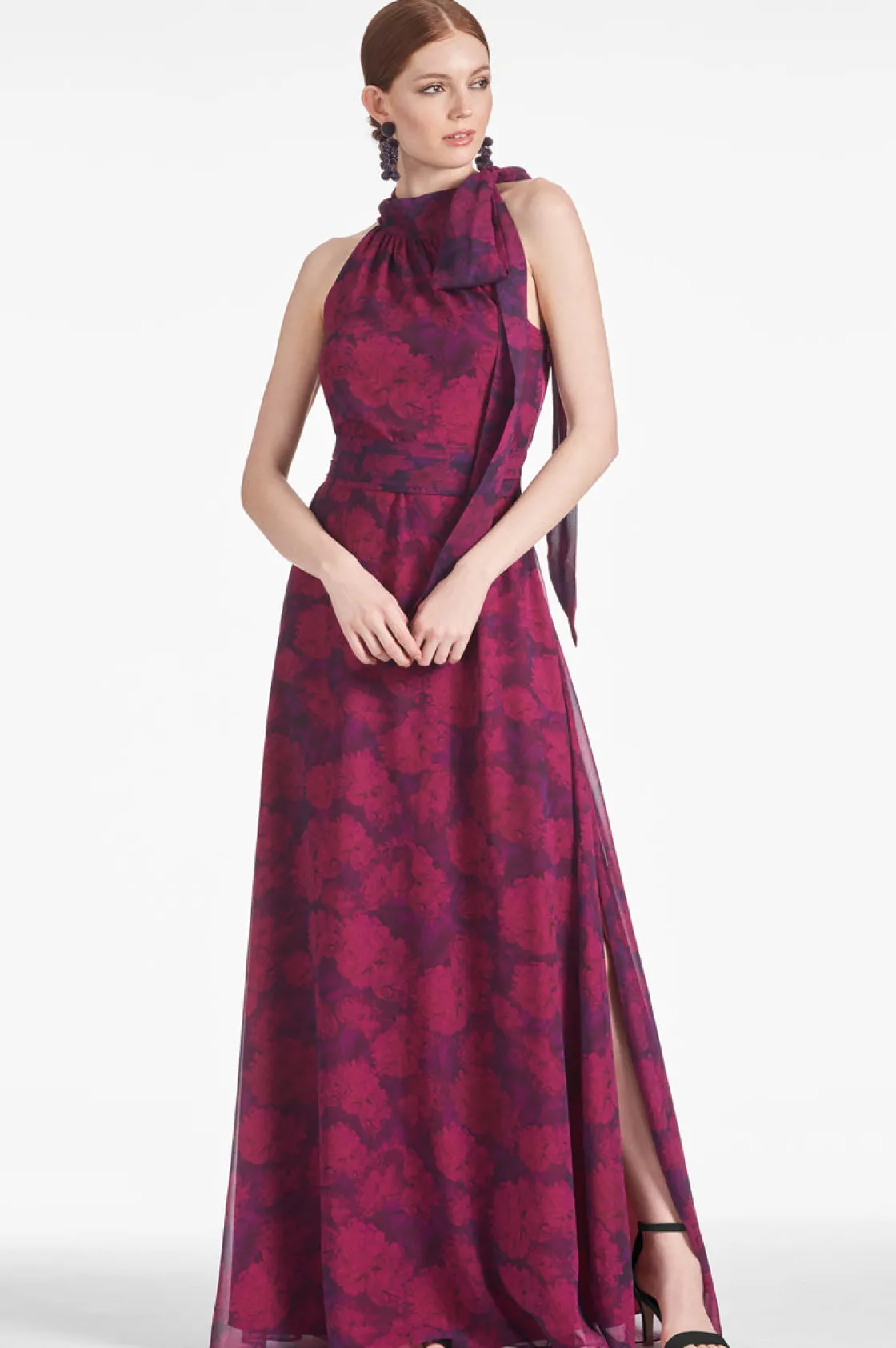 Sachin & Babi Kayla Gown - Magenta Bloom Outlet