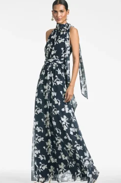 Sachin & Babi Kayla Gown - Navy Venetia Petal Sale