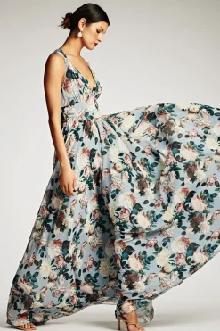 Sachin & Babi Kenzia Gown - Ice Blue Garden Cheap