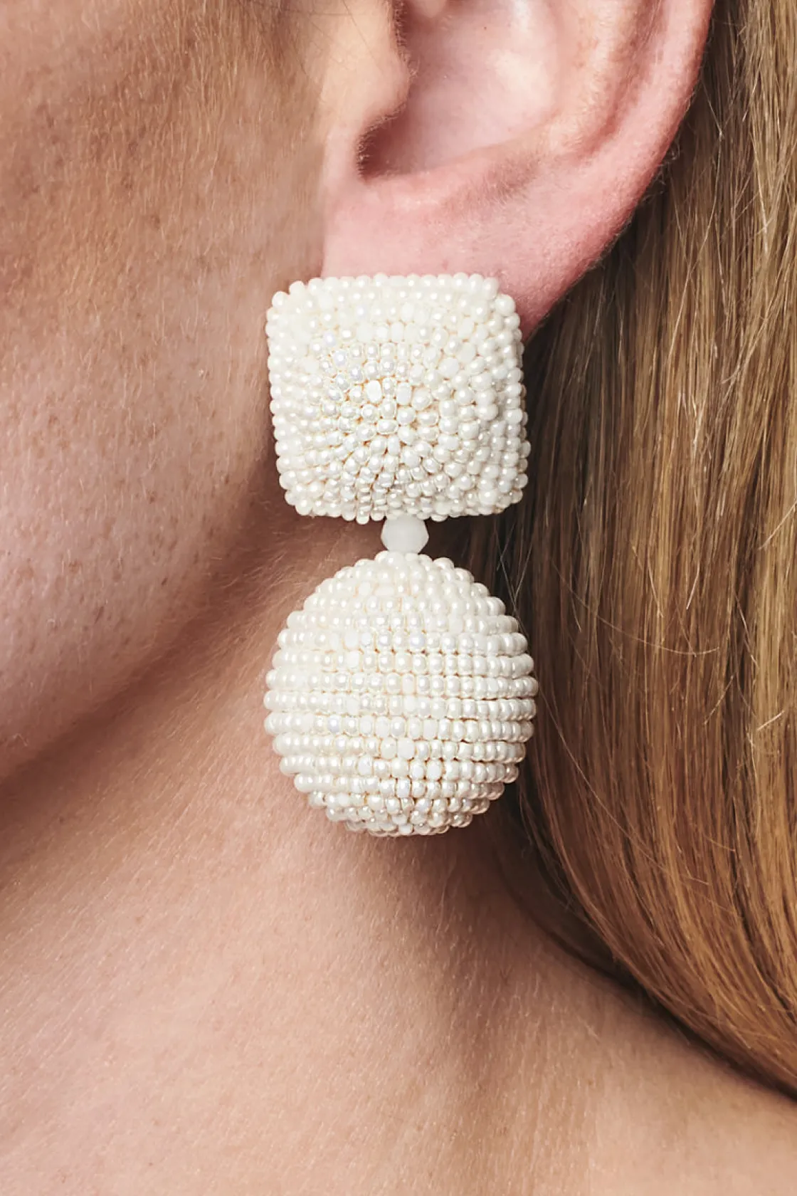 Sachin & Babi Lydia Earrings - Smooth Beads Ivory Fashion
