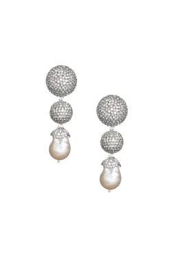 Sachin & Babi Maribel Earrings - Crystals / Baroque Pearl Clear / Pearl Flash Sale