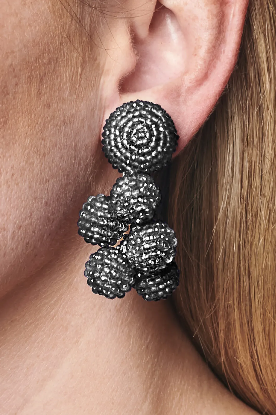 Sachin & Babi Mini Coconuts Earrings - Metallic Faceted Beads Silver Best