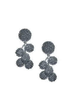 Sachin & Babi Mini Coconuts Earrings - Metallic Faceted Beads Silver Best