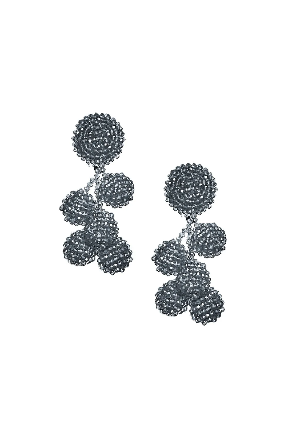 Sachin & Babi Mini Coconuts Earrings - Metallic Faceted Beads Silver Best