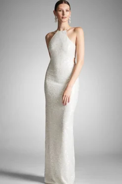 Sachin & Babi Morgan Gown - Ivory Sequins Clear/Ivory Hot