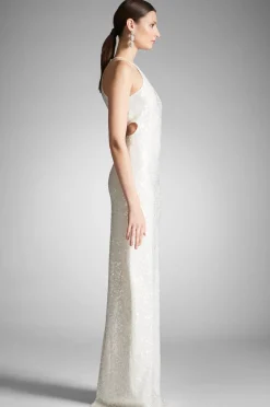 Sachin & Babi Morgan Gown - Ivory Sequins Clear/Ivory Hot
