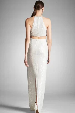 Sachin & Babi Morgan Gown - Ivory Sequins Clear/Ivory Hot