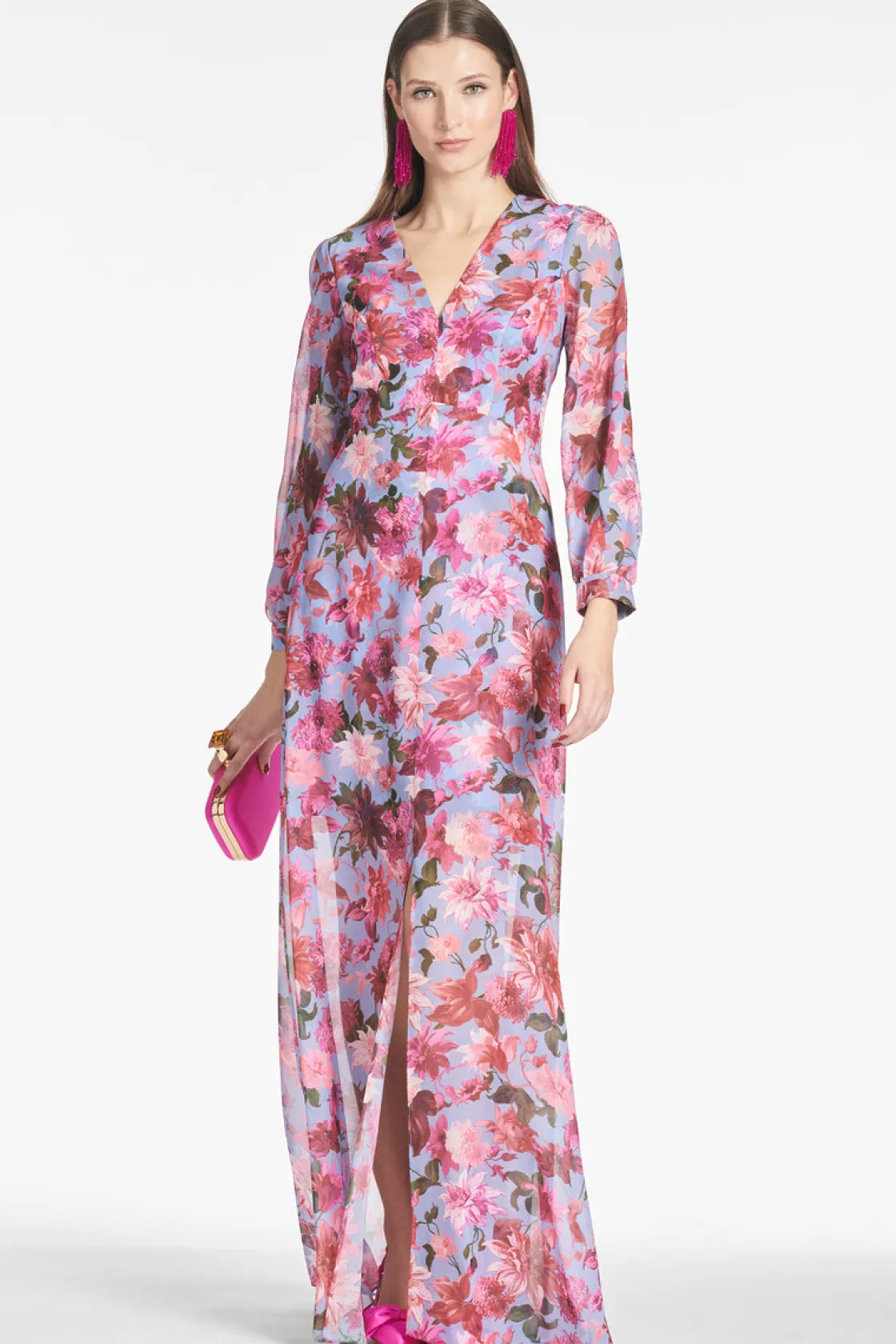 Sachin & Babi Penny Gown - Pink/Periwinkle Dahlia Pink/Periwinkle Dahlia Fashion